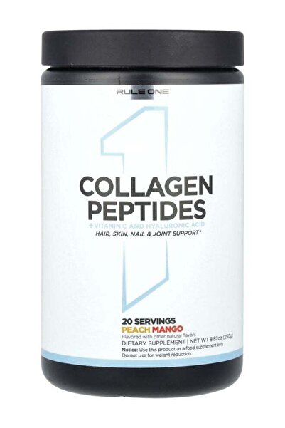 Rule One Proteins Collagen Peptides + Vitamin C and Hyaluronic Acid Peach Man...