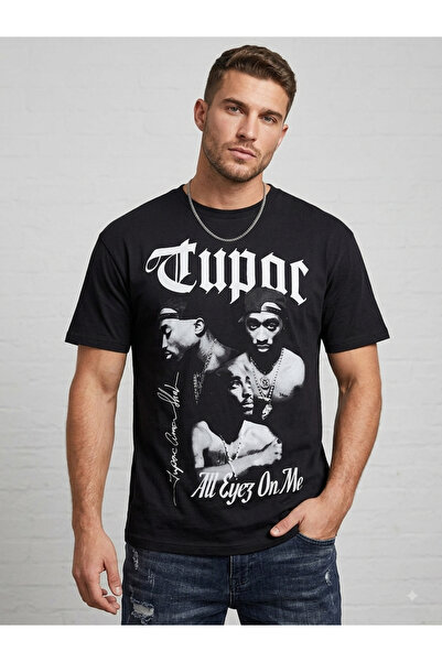 SOFT AURA Unisex Black Oversize T-Shirt 2Pac