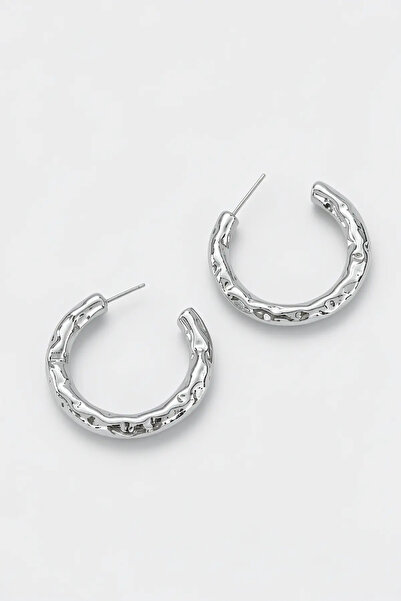PRVT Stainless Steel Silver Color Daily Wear Hoop Earrings