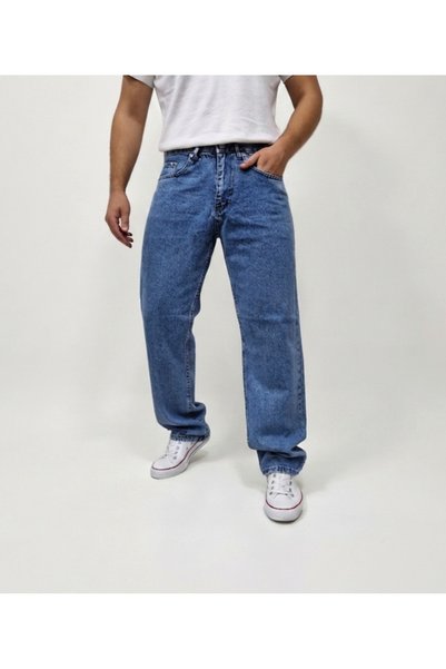 Ceza Denim بنطلون جينز رجالي باللون الأزرق الفاتح بقصة فضفاضة بدون ليكرا وقصة...