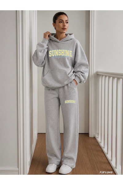 FUFLUNS Sunshine Printed Men's Hooded Tracksuit Set