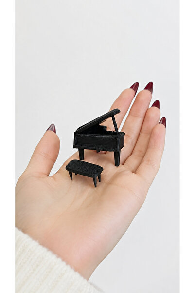 CharmFancy 1:50 Ölçek Piyano ve Oturak Set Müze Minyatür Diorama Dollhouse De...