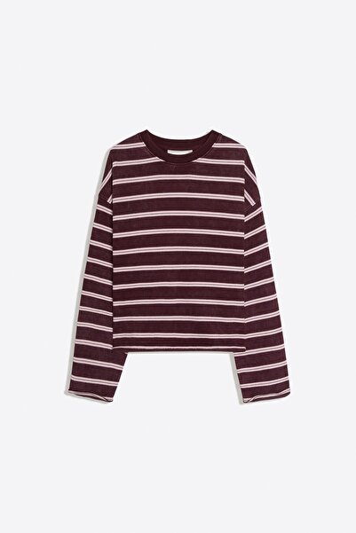 Bershka Çizgili bisiklet yaka sweatshirt