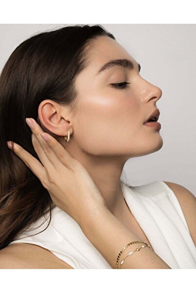Stemma Jewelry Cercei Rectangular Crystal Hoops din Argint 925, cu Zirconiu, ...