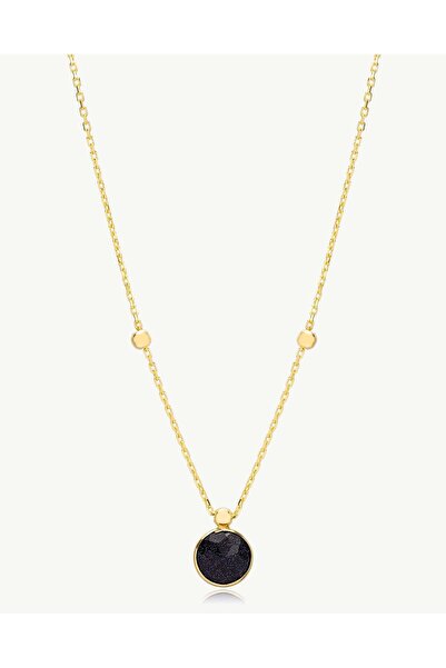 Stemma Jewelry Colier Lant cu Pandantiv Black Glitter din Argint 925, cu Zirc...
