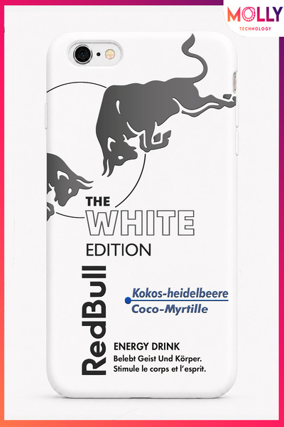 Molly iPhone 6/6S İçin Beyaz Redbull The White Edition Desenli İçi Kadife Sil...
