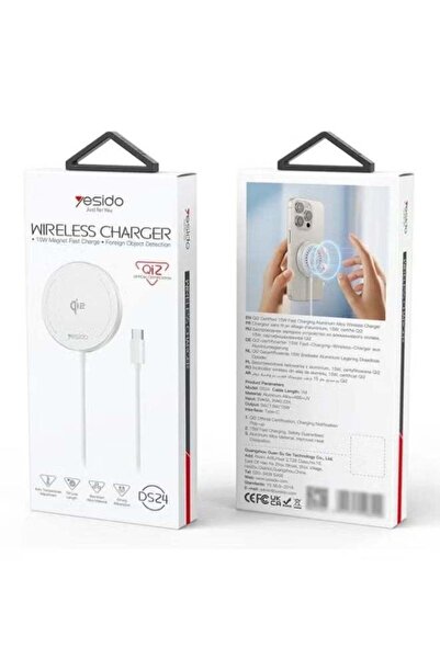 Yesido DS24 15W QI2.0 Desktop Magnetic Fast Charging Wireless Charger (White)