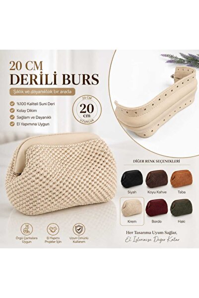 aurellen 20 cm Derili Gizli Çanta Bursu – Örgü Çanta Yapımı İçin Deri Detaylı...