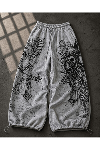 Gofeel Skull Head Detaylı Baggy Unisex Eşofman Altı