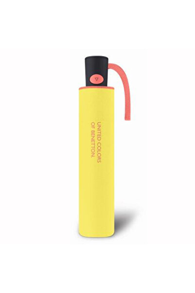 Benetton Ομπρέλα Βροχής σπαστή αυτόματη Mini AC 56652-Κίτρινο