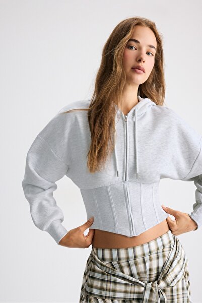 Stradivarius Korseli kapüşonlu sweatshirt