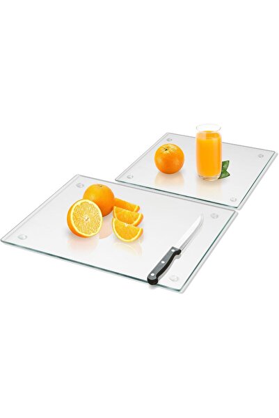 MODERN Mymonfif Tempered Glass Cutting Board for Kitchen, Clear Glass Board f...