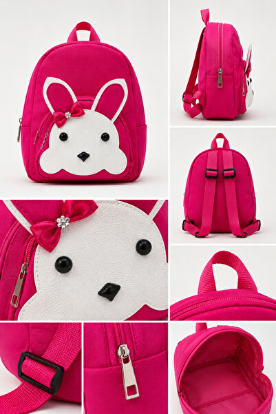 mini kanka Boys-Girls Mini Backpack - Rabbit and Football Pattern, Zipper Clo...