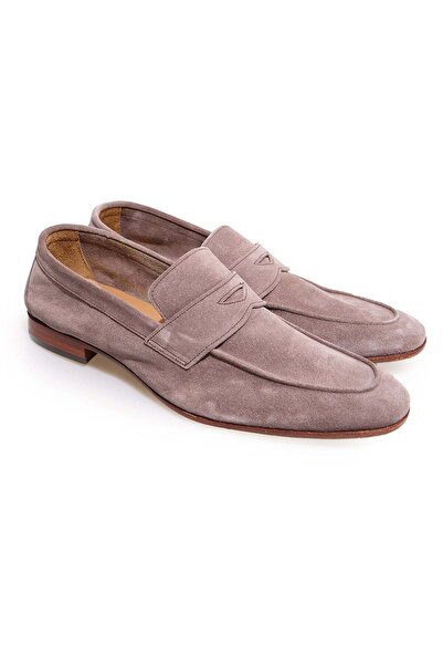 FRANCO CALVANI Mink Color Laceless Genuine Leather Suede Men's Shoes