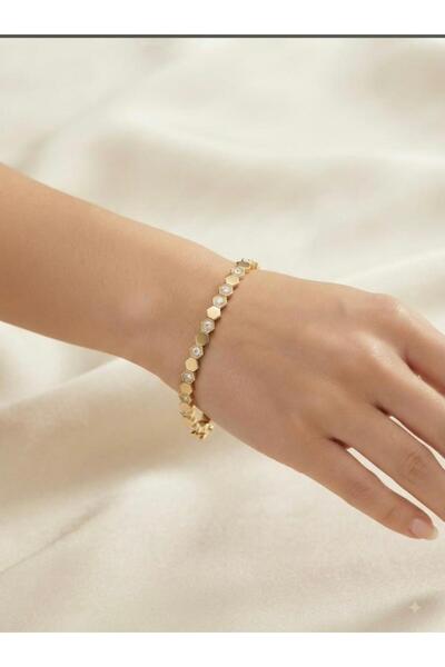 Generic Brand Bracelet with Zircon Stone and Steel Design