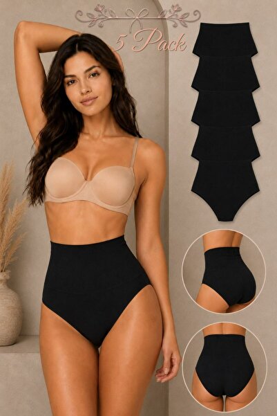 FİT WOMEN Women's Gathering High Waist Flexible 5-Piece Panties