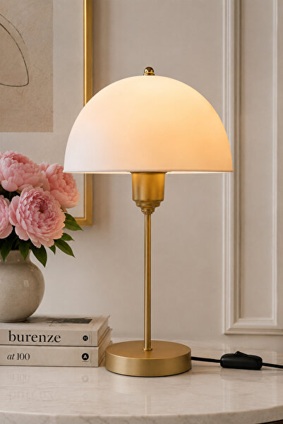burenze Impreial Abajur Işığı Kesmeyen Özel Tasarım Abajur Eskitme Gold ve Be...