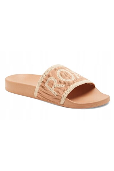 Roxy Papuci de damă Slippy Knit, culoare grâu/cafea turcească, mărimea 38 EU