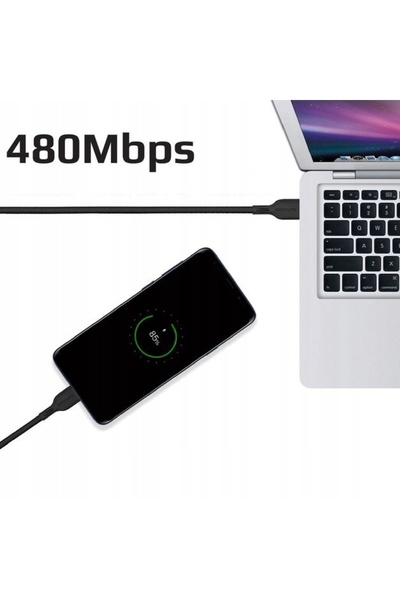 NO BRAND Cablu Promate USB tip C - USB tip C 2 m negru