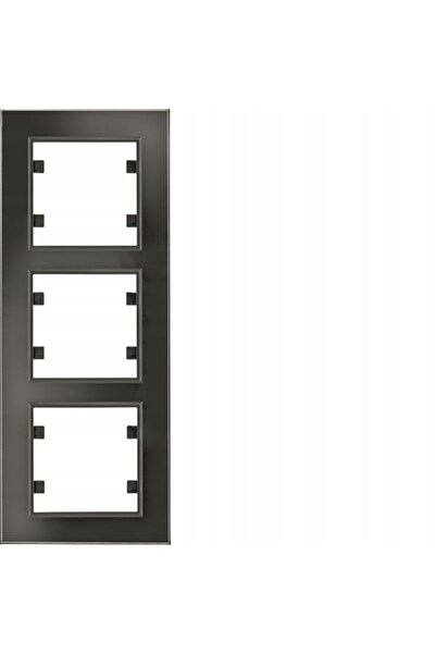 hager LUMINA passion Cadru triplu vertical cu 3 locașuri, sticlă neagră WL9131