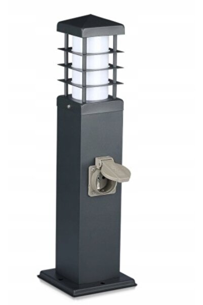 NO BRAND Lampadar de grădină E27 45cm grafit 2 socluri