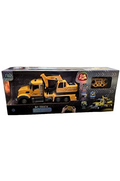 NO BRAND ELEFUN Mașină cu telecomandă VEHICUL DE CONSTRUCȚII scară 1:12 galbe...