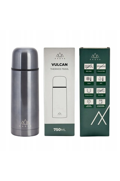 NO BRAND KADVA Vulcan 750 ml Termos turistic din oțel 0.75L pentru cafea și ceai