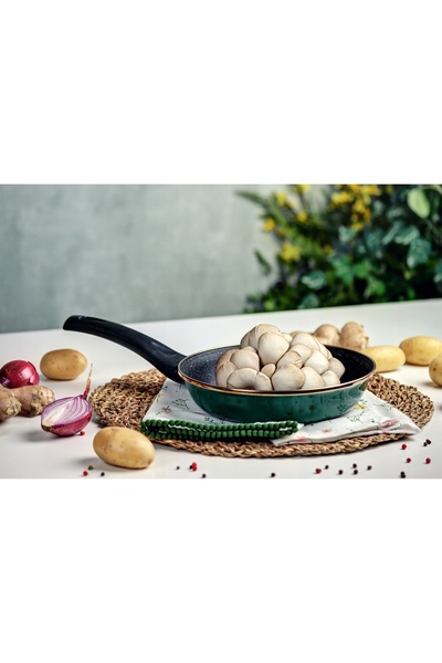 NO BRAND Tigaie antiaderentă Metalac Verde Granit, 20 cm, pentru inducție