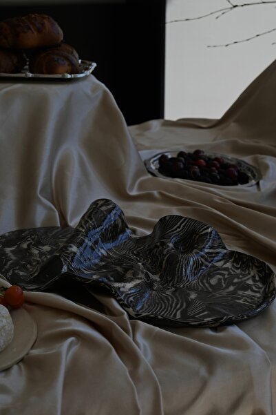 Stoneware Zebra Sunum Tabağı