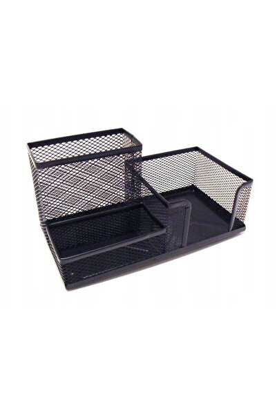 D.Rect Set de organizatoare de birou din metal cu 3 compartimente, cu plasă, ...