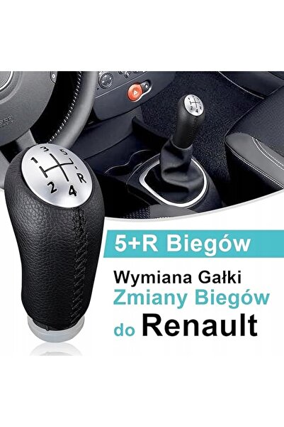 NO BRAND Nucă schimbător de viteze piele + adaptor pentru CLIO III MEGANE II ...