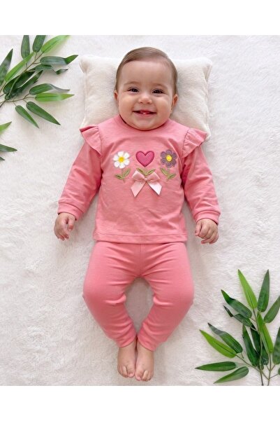 Ege Bebek Baby Girl Seasonal Heart Flower Embroidered Ruffle 3-6-9-12 Months ...