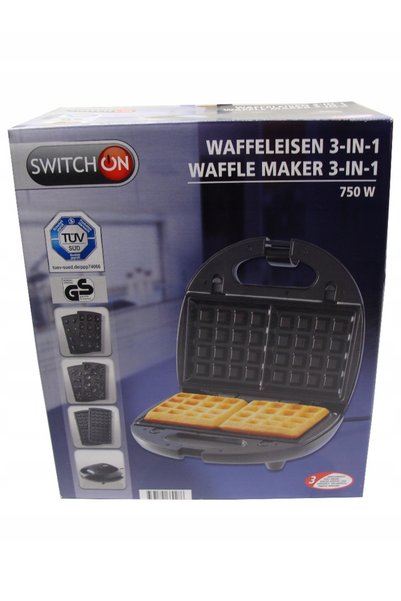 NO BRAND Aparat de vafe Switch On WM-0201, 750 W, negru