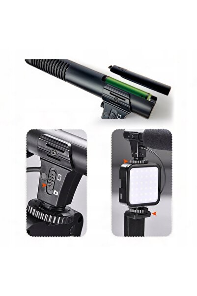 NO BRAND Set microfon LED, suport selfie pentru înregistrare, suport portabil...