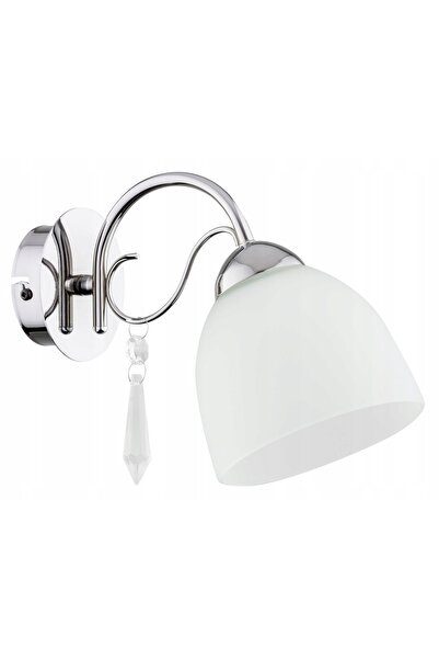 NO BRAND Aplică de perete cromată glamour cu abajur din sticlă cristal albă Alfa