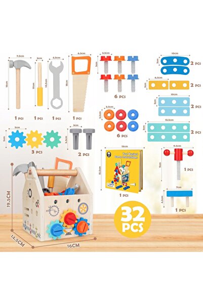 NO BRAND Kit DIY cutie cu unelte din lemn pentru copii, cadou