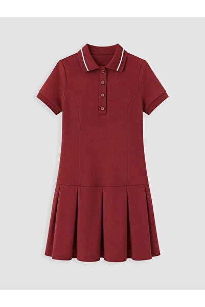LC Waikiki Polo Collar Pleated Girls' Dress (W6)