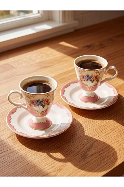 LC Waikiki Mixed Floral 2-Person Porcelain Coffee Cup Set (W6)
