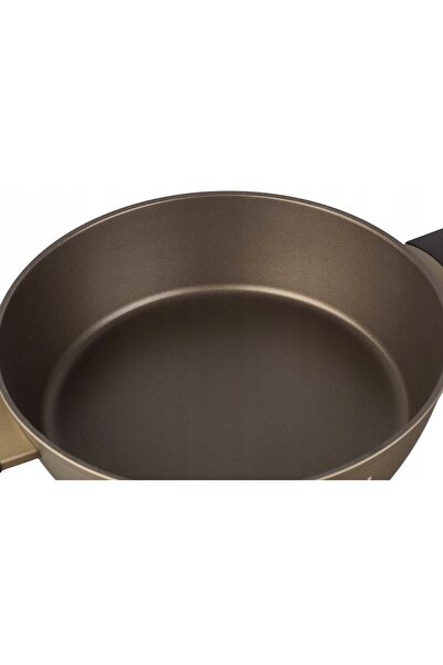 NO BRAND Tigaie adâncă Florina Cava 28cm 3.3L din aluminiu cu capac, auriu