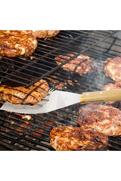 NO BRAND Spatulă de grătar din oțel cu cuțit, mare, 40,5 cm