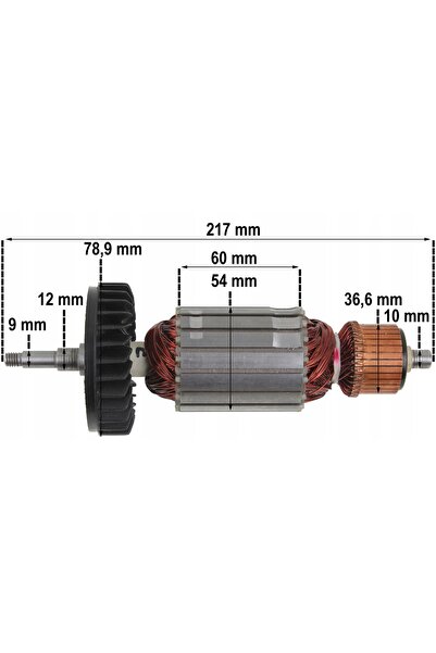 NO BRAND Rotor pentru MAKITA GA9040R GA9040 GA7040, perii, rulmenți