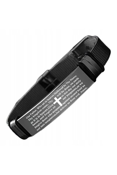 NO BRAND Brățară religioasă tip „mesh”, Rugăciunea „Tatăl nostru” în limba en...