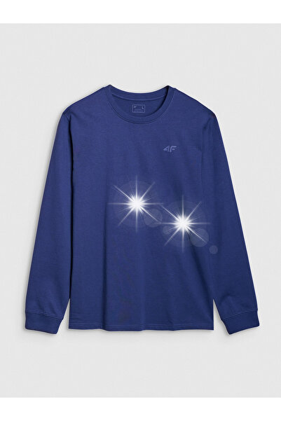4F Tricou bărbătesc cu mânecă lungă M432 bleumarin XL