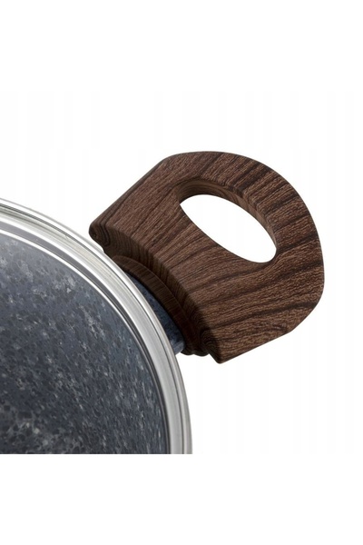 NO BRAND Oală Florina Granite 28 cm, 6,1 L, din aluminiu, cu capac, culoare m...