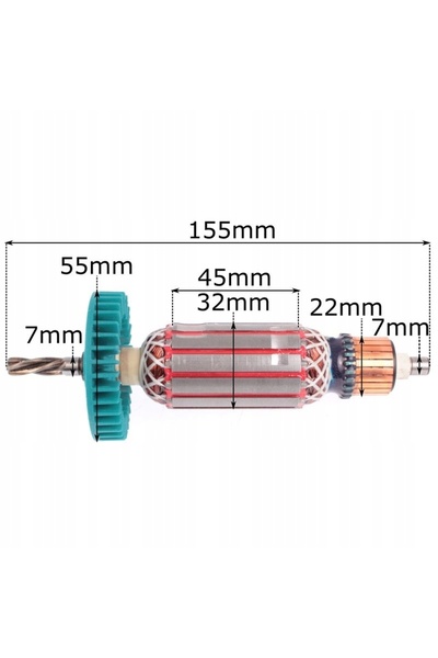 NO BRAND Rotor pentru motor de bormașină MAKITA HP1620 H1621 HP1640, perii, r...