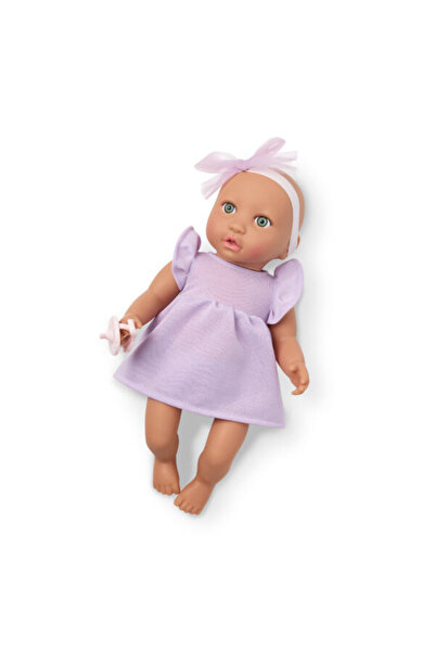 NO BRAND LullaBaby: Păpușă NIEMOWLĘ cu suzetă, în rochie și cu bentiță 7313