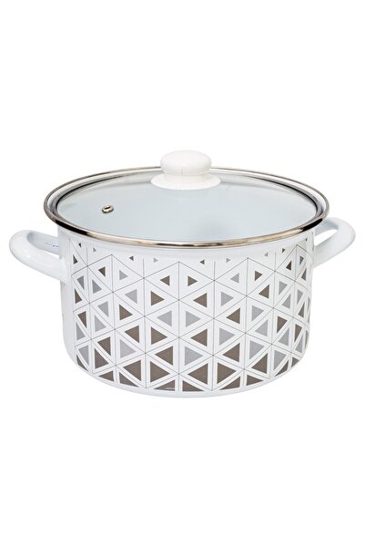 NO BRAND Oală EMALIAȚĂ de 6 L, tradițională, cu diametrul de 24 cm, cu CAPAC ...