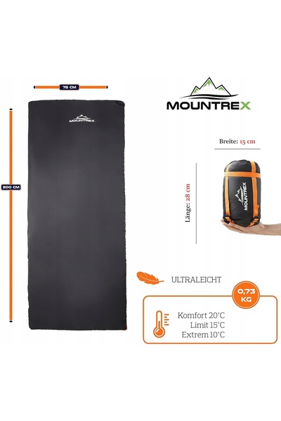 NO BRAND Sac de dormit Mountrex - Mărime mică după ambalare și ultraușor (730...