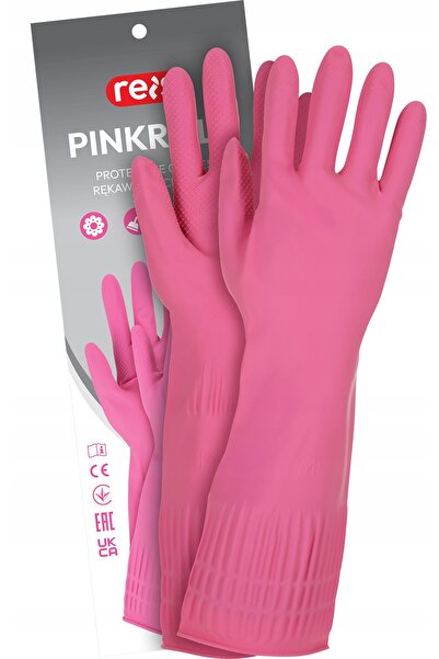 Reis Mănuși de menaj din latex 38cm pentru detergenți PINKROLL 12 perechi