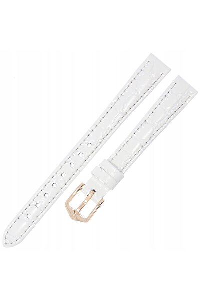 NO BRAND HIRSCH Crocograin M - ALB - 12 mm - Curea de ceas din piele
